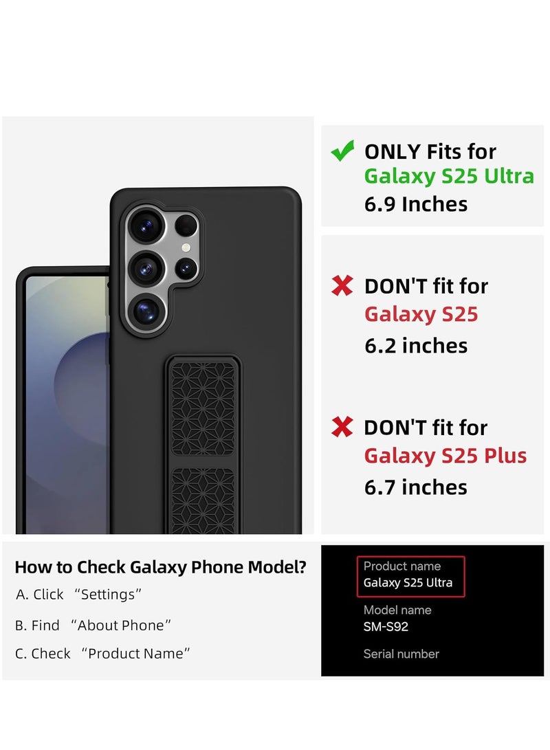 BORTONY Samsung Galaxy S25 Ultra Case Cover Silicone Stand Strap Slim Fit Soft Touch Protective Case Bumper Shell Anti Scratch Phone Grip Cover for Samsung Galaxy S25 Ultra 5G 6.9-inch - Image 2