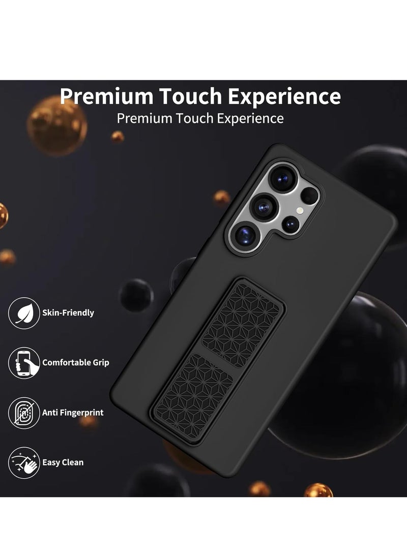 BORTONY Samsung Galaxy S25 Ultra Case Cover Silicone Stand Strap Slim Fit Soft Touch Protective Case Bumper Shell Anti Scratch Phone Grip Cover for Samsung Galaxy S25 Ultra 5G 6.9-inch - Image 4