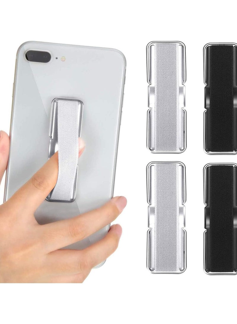 CMZWT 3 Pcs Phone Strap, Finger Strap Phone Finger Holer Back of Phone Grip with Stand Universal Elastic Finger Holder for Phone (Black Silver Rose Gold) - Image 2