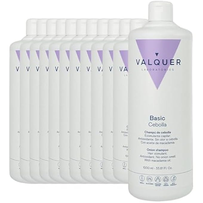 Valquer Laboratorios CUIDADOS ONION SHAMPOO - REDUCE FAT. HAIR STIMULANT 1L [PACK OF 12 UNITS] - Image 1