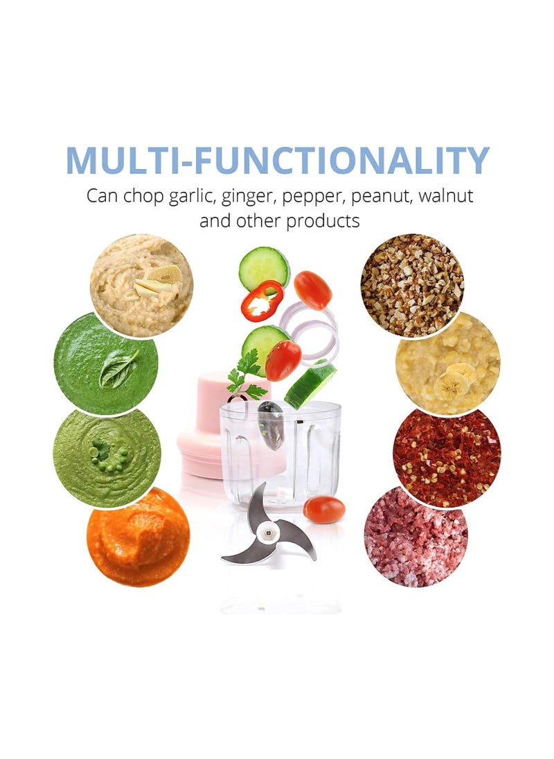 VIO Mini Garlic Chopper Garlic Mincer Crusher Masher Portable Rechargeable Chopper for Garlic Fruits Tomatoes Onions Vegetables Meat Pepper Mini Food Processor Baby Food Chopper  - Image 4