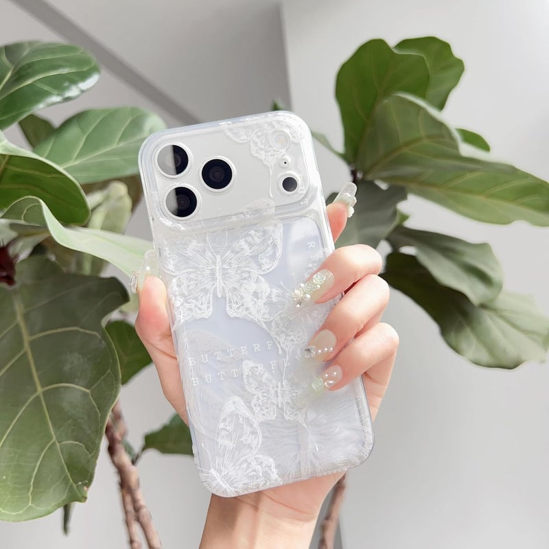 PANDACAMEL Transparent Butterfly Ink Drawing Phone Case for iPhone 17 Pro Max – Elegant & Feminine Design, Perfect for Women, Girls, and Teenagers - Image 4