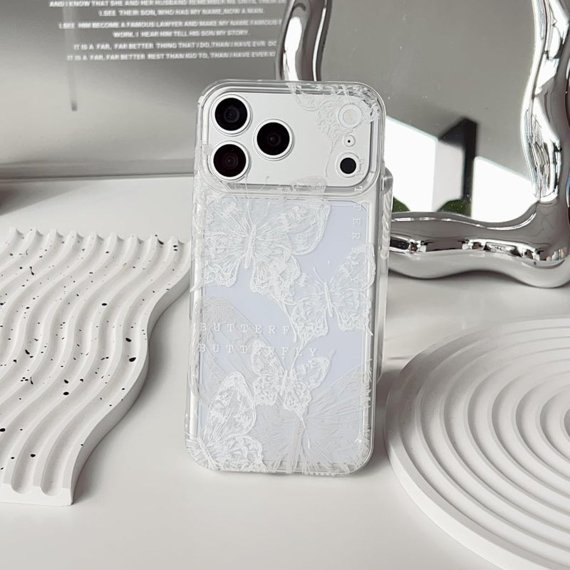 PANDACAMEL Transparent Butterfly Ink Drawing Phone Case for iPhone 17 Pro Max – Elegant & Feminine Design, Perfect for Women, Girls, and Teenagers - Image 1