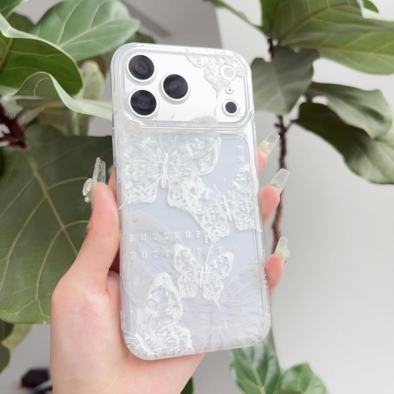 PANDACAMEL Transparent Butterfly Ink Drawing Phone Case for iPhone 17 Pro Max – Elegant & Feminine Design, Perfect for Women, Girls, and Teenagers - Image 5