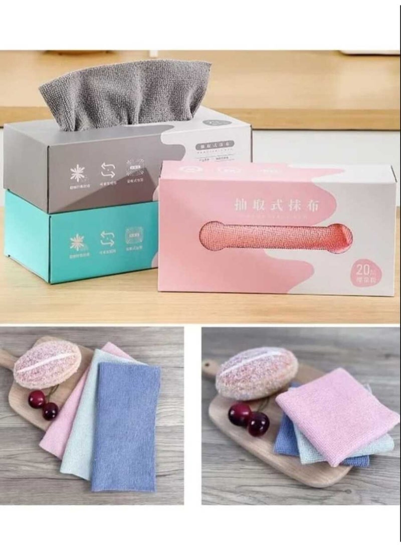 Multi-Color Reusable Microfiber Cleaning Cloths 20 pieces – Tissue Box Style - Image 5
