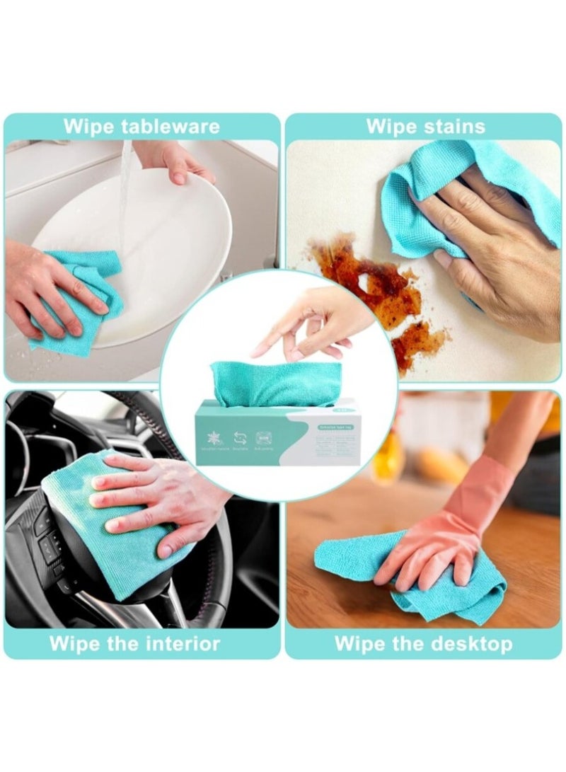Multi-Color Reusable Microfiber Cleaning Cloths 20 pieces – Tissue Box Style - Image 4