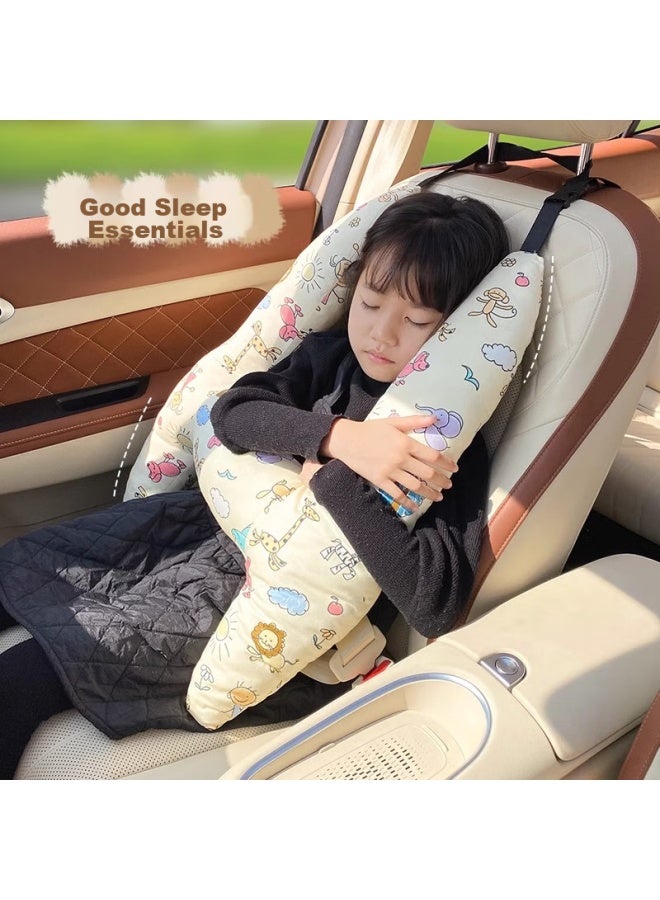 DiGallen Digalun Children's Car Sleeping Aid, Rear Seat Car Pillow, Kids Long-distance Car Cushion, Seat Belt Anti-choke - Image 1