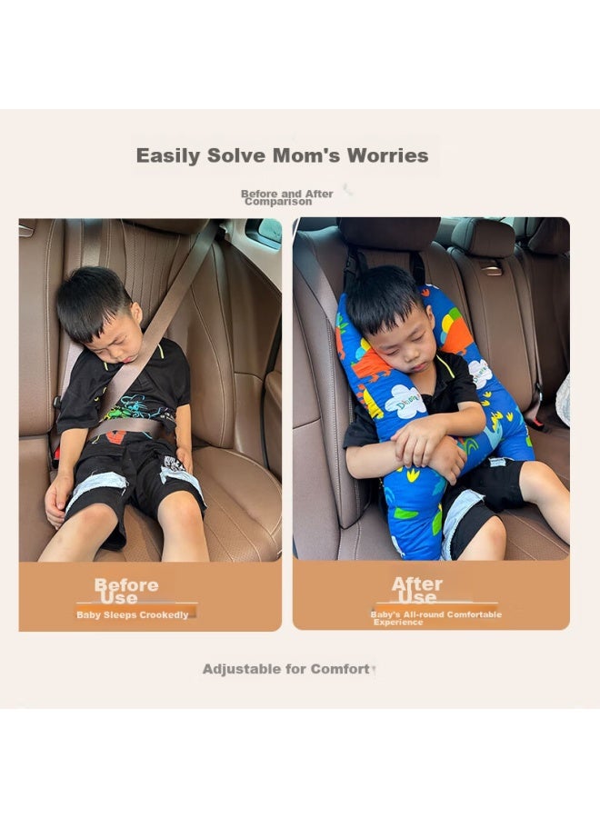 DiGallen Digalun Children's Car Sleeping Aid, Rear Seat Car Pillow, Kids Long-distance Car Cushion, Seat Belt Anti-choke - Image 2