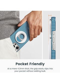 PITAKA PITAKA MagSafe Phone Grip, 360 Degree Rotation Magnetic Phone Grip Compatible with iPhone 16/15/14/13/12 MagEZ Grip 3 - Forest Green  - Image 4