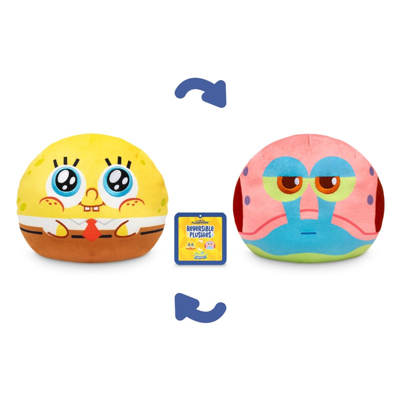 TeeTurtle Reversible Spongebob Squarepants Spongebob + Gary 6-Inch Kawaii + Meh Two-Sided Flip Plush Toy with Embroidered Details - Cute Mini Collectible Plush for Kids, Teens, and Adults - Image 3
