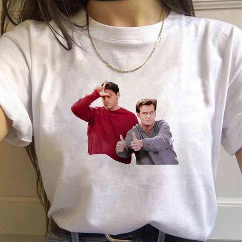 Friends Tv American Tv Series Friends Short-Sleeved Men'S And Women'S Couple White T-Shirt - Image 1