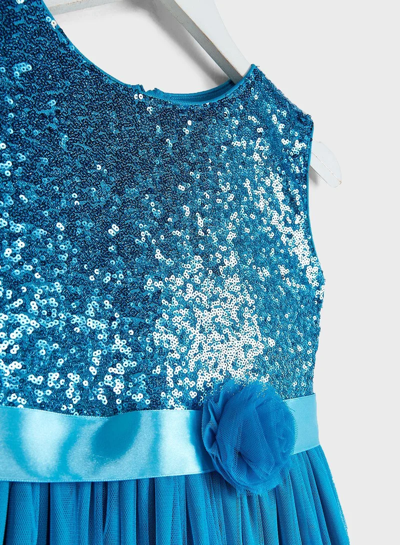 Little Golden Apple Sequin Bodice Tulle Dress