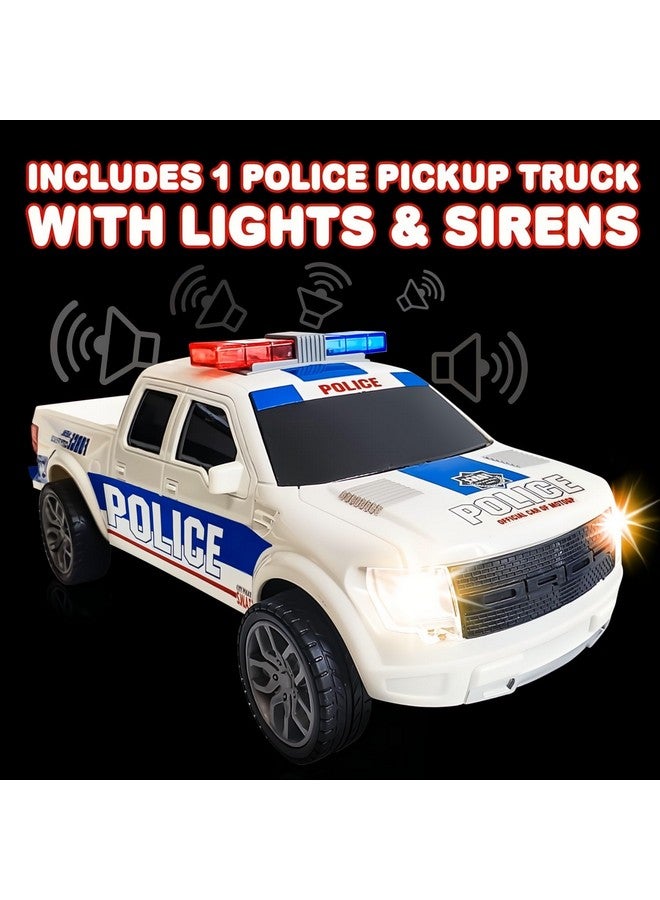 ArtCreativity لعبة سيارة شرطة كبيرة 10" من آرت كرييتيفيتي مع مصابيح LED وصفارات، تعمل بالطاقة الاحتكاكية، مقياس 1:20، سيارات شرطة للأطفال من 3-5 سنوات، شاحنات شرطة عملاقة، شاحنات ألعاب للأطفال - Image 2