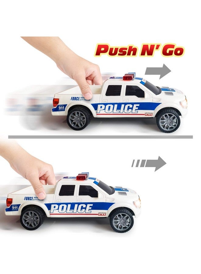 ArtCreativity لعبة سيارة شرطة كبيرة 10" من آرت كرييتيفيتي مع مصابيح LED وصفارات، تعمل بالطاقة الاحتكاكية، مقياس 1:20، سيارات شرطة للأطفال من 3-5 سنوات، شاحنات شرطة عملاقة، شاحنات ألعاب للأطفال - Image 4