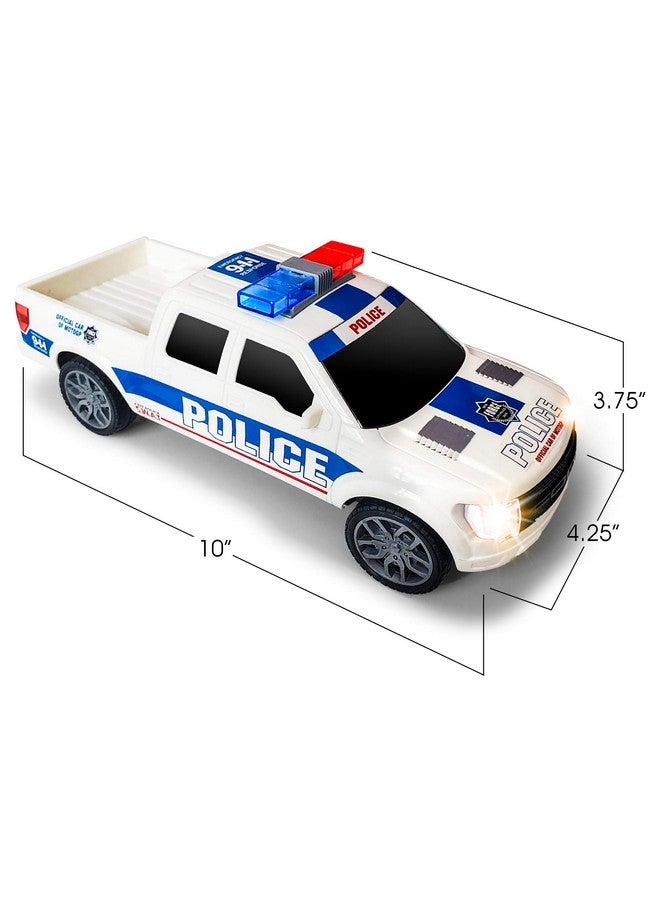 ArtCreativity لعبة سيارة شرطة كبيرة 10" من آرت كرييتيفيتي مع مصابيح LED وصفارات، تعمل بالطاقة الاحتكاكية، مقياس 1:20، سيارات شرطة للأطفال من 3-5 سنوات، شاحنات شرطة عملاقة، شاحنات ألعاب للأطفال - Image 3
