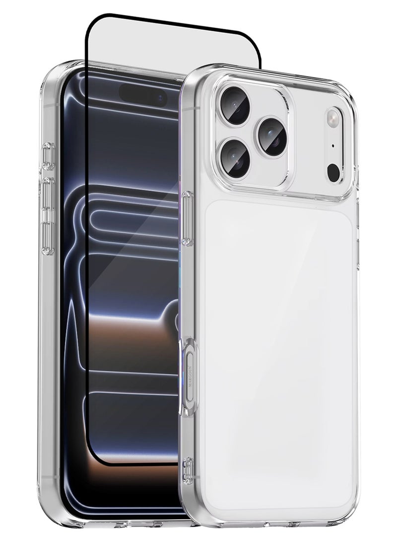 2 Packs TPU Clear Case for iPhone 17 Pro Bumper Cover - One Case One 3D Screen Protector - Shockproof Protection Anti-Scratch Enhanced Grip Slim Design Wireless Charging Compatible - Image 1