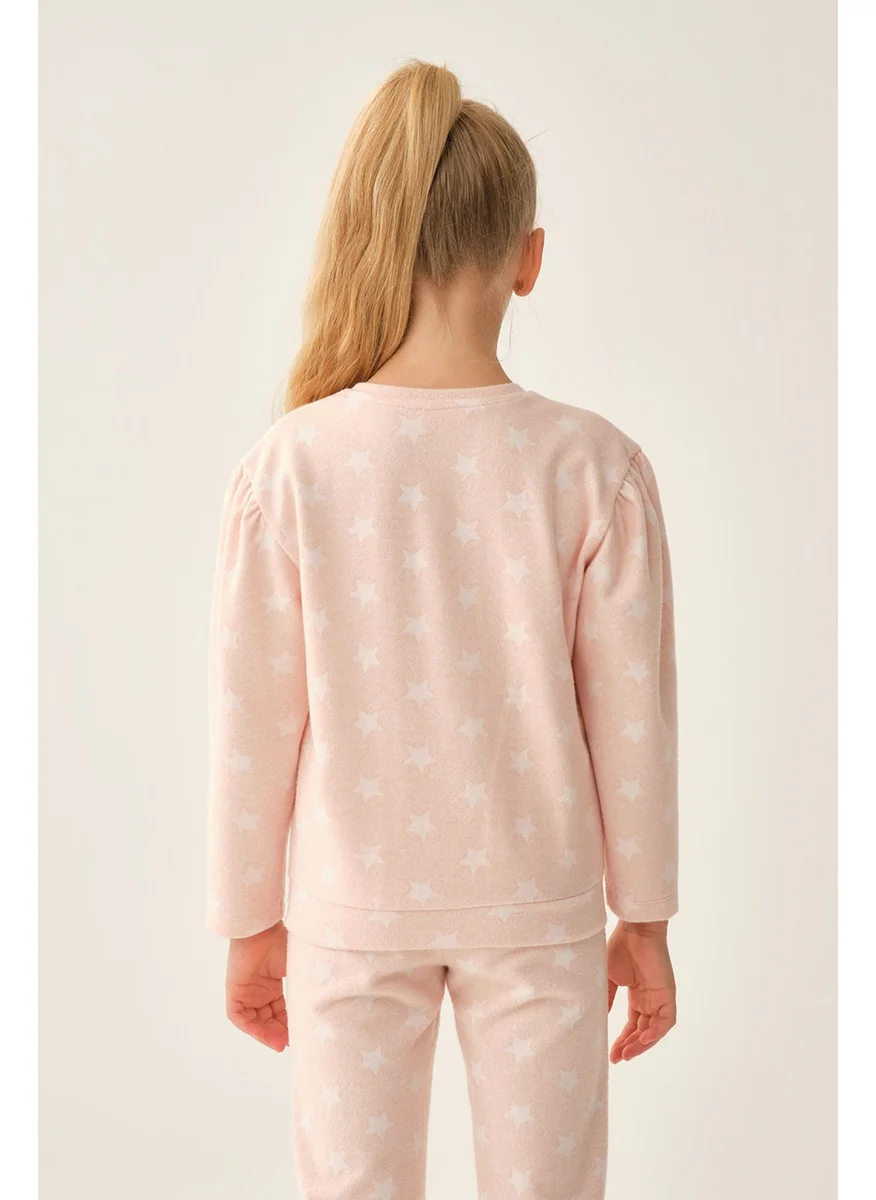 dagi Pink Star Patterned Sweatshirt