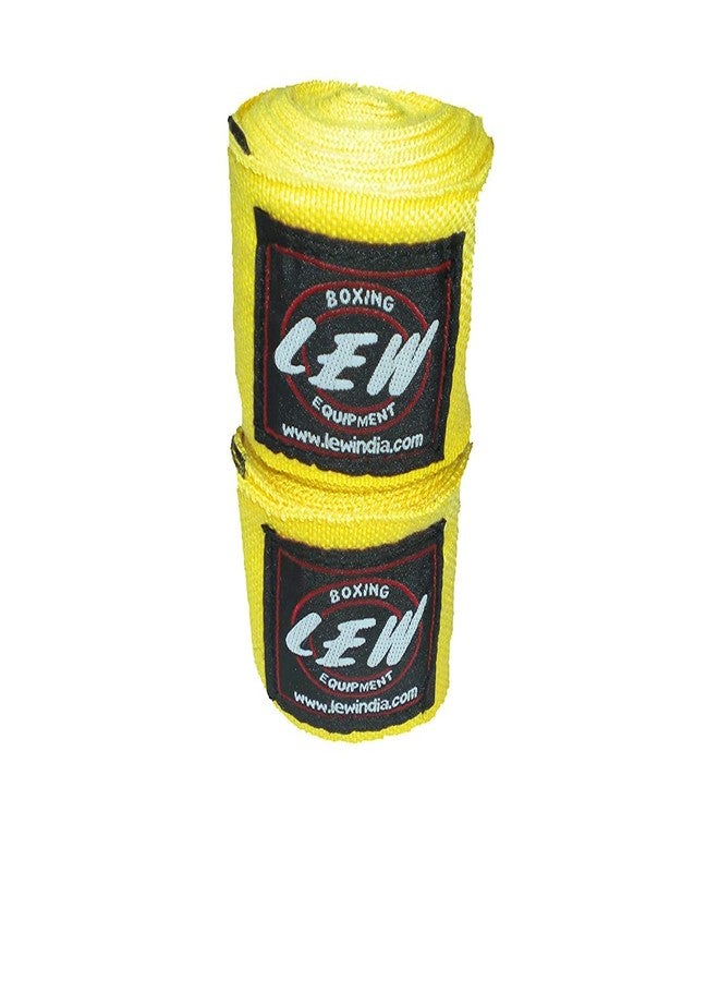 LEW Nylon Mexican Style Boxing 180" with Elastic Hand & Wrist Support Hand Wraps (Yellow) - Image 2