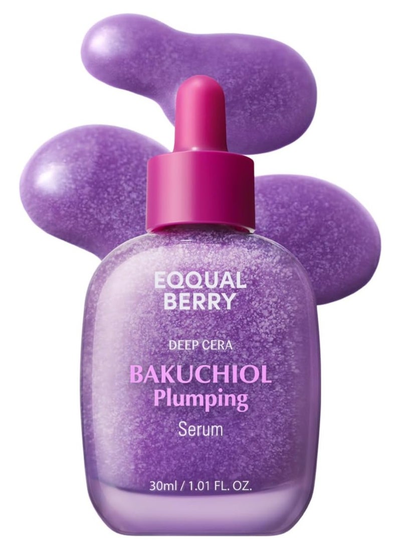 eqqualberry Bakuchiol Plumping Serum – Pore and Wrinkle Minimizer with Bakuchiol | Retinol Alternative for Sensitive Skin | Enhances Firmness and Elasticity with Ceramide and Peptides, 1.01oz / 30ml  - Image 1