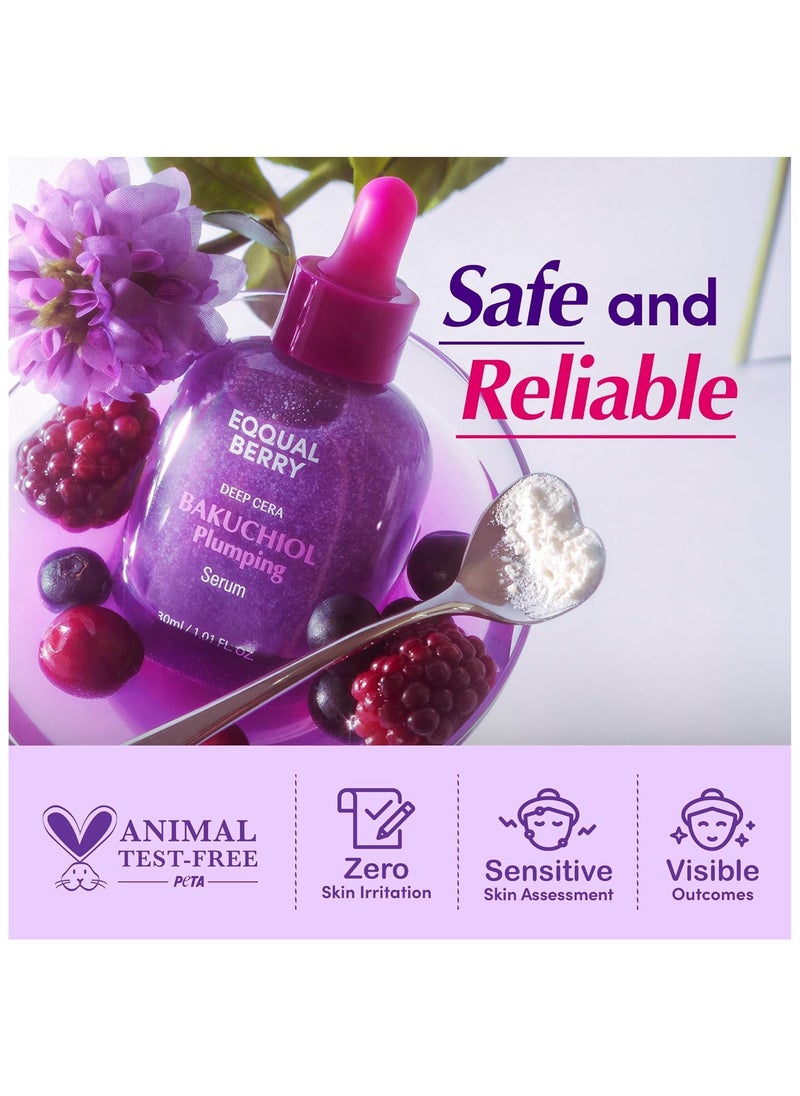 eqqualberry Bakuchiol Plumping Serum – Pore and Wrinkle Minimizer with Bakuchiol | Retinol Alternative for Sensitive Skin | Enhances Firmness and Elasticity with Ceramide and Peptides, 1.01oz / 30ml  - Image 5