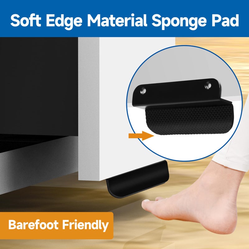 Joxodak Trash Cabinet Foot Pull - Hands-Free Door Solution for Trash Drawer, Adhesive Toe Pull Comfortable for Barefoot Use (1, Matte Black) - Image 3