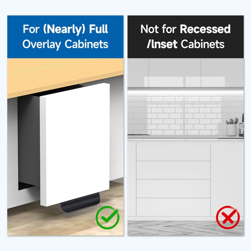 Joxodak Trash Cabinet Foot Pull - Hands-Free Door Solution for Trash Drawer, Adhesive Toe Pull Comfortable for Barefoot Use (1, Matte Black) - Image 2