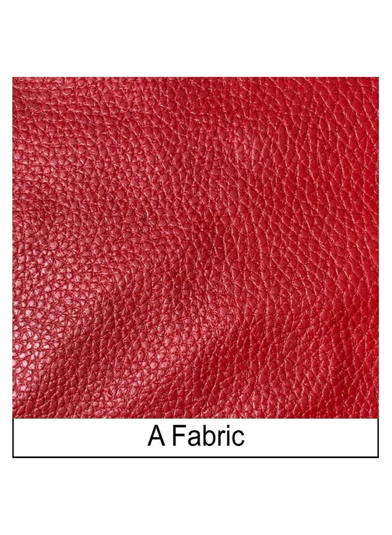 Fluffy Premium Leather Fabric Classic Red & Black Bean Bag XXXL - Image 5