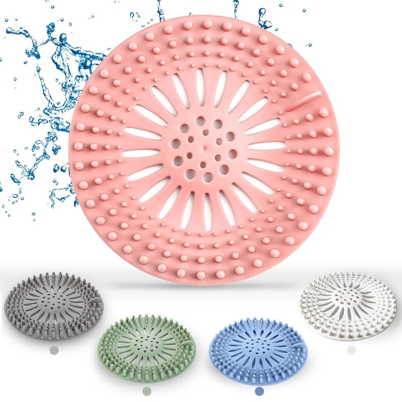 RoarCraft Hair Catcher Shower Drain Covers Protector Silicone Bathtub Hair Stopper and Clean Suit for Bathroom Tub Shower and Sin (Multi Color, Set of 5) - Image 4