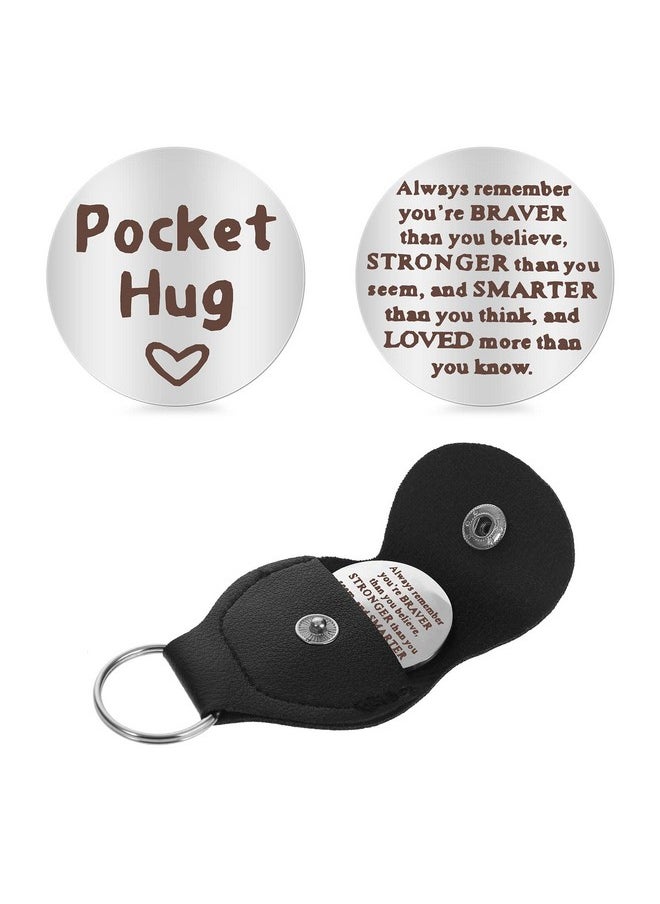 COBEE - Pocket Hug Token, Double Sided Inspirational Pocket Hug Token Gift Encouragement Long Distance Relationship Keepsake Social Distance Novelty Flip Coin Keychain Gift For Family And Friends - Image 1