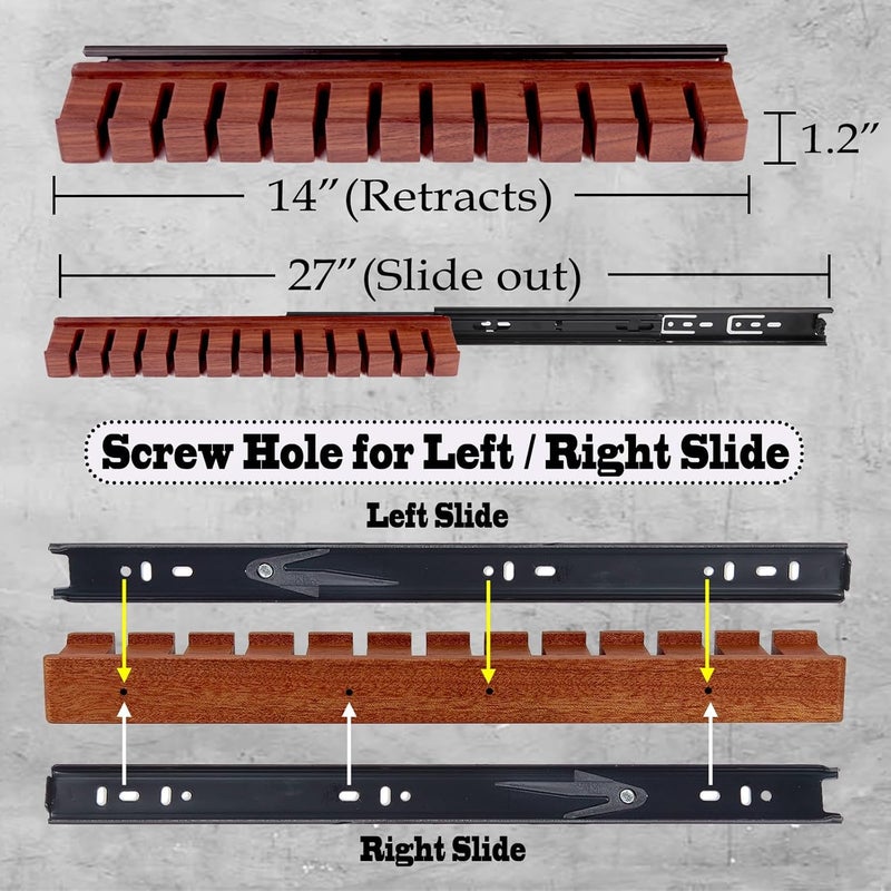cenleoha Black Walnut Wood Belt Rack with Slide, Belt Hanger for closet, Belt and Tie Storage Organizer, Space Saving Wooden Belt Holder, Gift Idea for Husband and Father’s Day - Image 2
