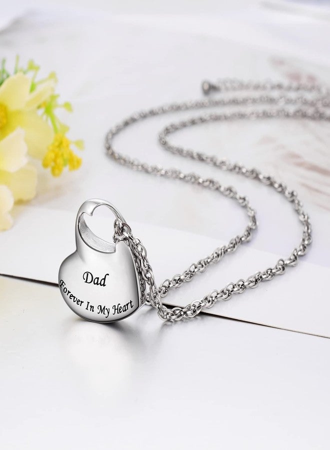 abooxiu Heart Urn Necklaces for Ashes Cremation Necklace for Ashes for Family Stainless Steel Cremation Jewelry - Forever in My Heart, Stainless Steel, stainless steel - Image 3