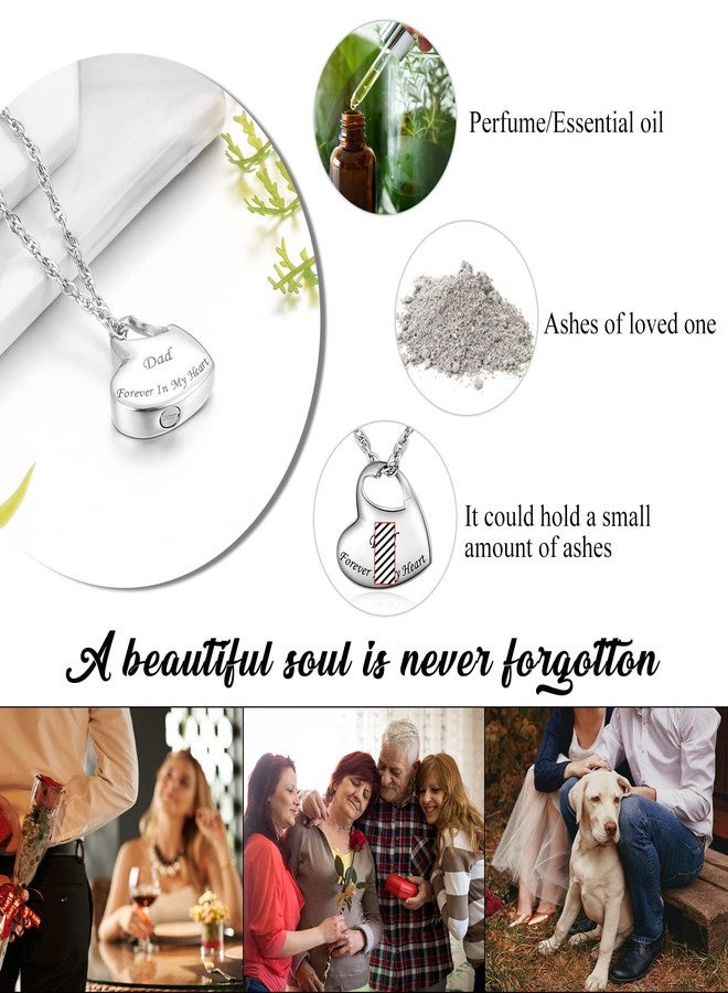 abooxiu Heart Urn Necklaces for Ashes Cremation Necklace for Ashes for Family Stainless Steel Cremation Jewelry - Forever in My Heart, Stainless Steel, stainless steel - Image 5