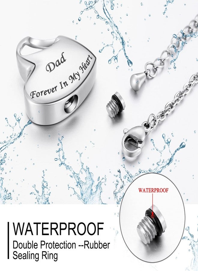 abooxiu Heart Urn Necklaces for Ashes Cremation Necklace for Ashes for Family Stainless Steel Cremation Jewelry - Forever in My Heart, Stainless Steel, stainless steel - Image 4