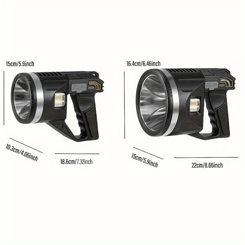 Jukmen جوكمن سبوتلايت فلاشلايت 90000 لومن أضواء LED الأكثر سطوعًا قابلة لإعادة الشحن سبوتلايت طويل التشغيل ضوء البحث الخارجي سبوتلايت محمول مع ألواح شمسية للصيد والتخييم والقوارب - Image 2