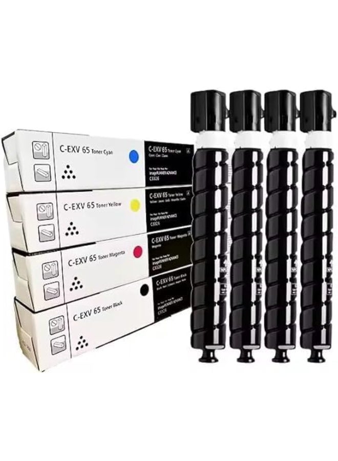 Terabyte C-EXV 65 Full Set High Yield Toner Cartridge Is Compatible with Canon IR Adv DX-C5840i, DX-C5850i, DXC5860i, DXC5870i (C-EXV 65 Black, Cyan, Yellow, Magenta) - Image 1