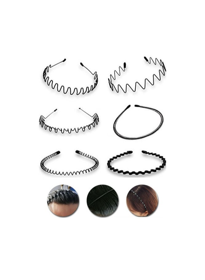 رباط شعر معدني قابل للتمدد مكون من 6 قطع أسود - Image 1