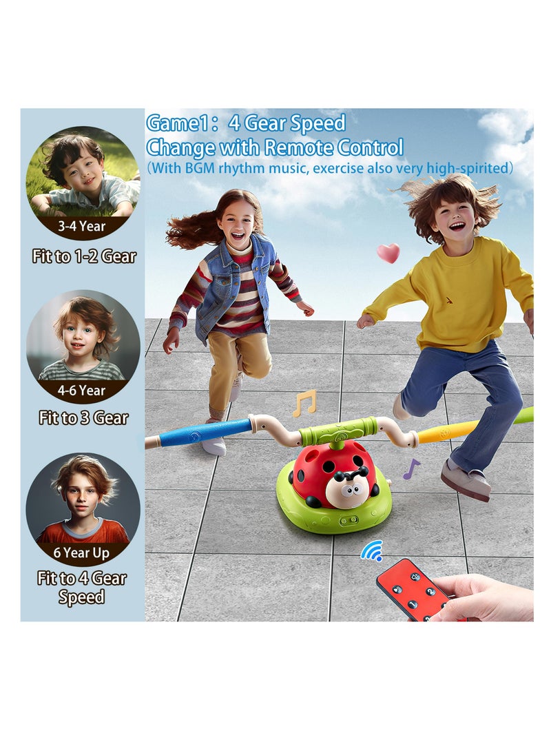 Excefore - 3 in 1 Musical Jump, Toss Ring Game Toy, Rocket Launcher for Kids Outdoor Toys with Remote Control, Indoor Outside Toys for Kids Ages 4-8, Gifts Toys for Ages 5-7 Kids - Image 1