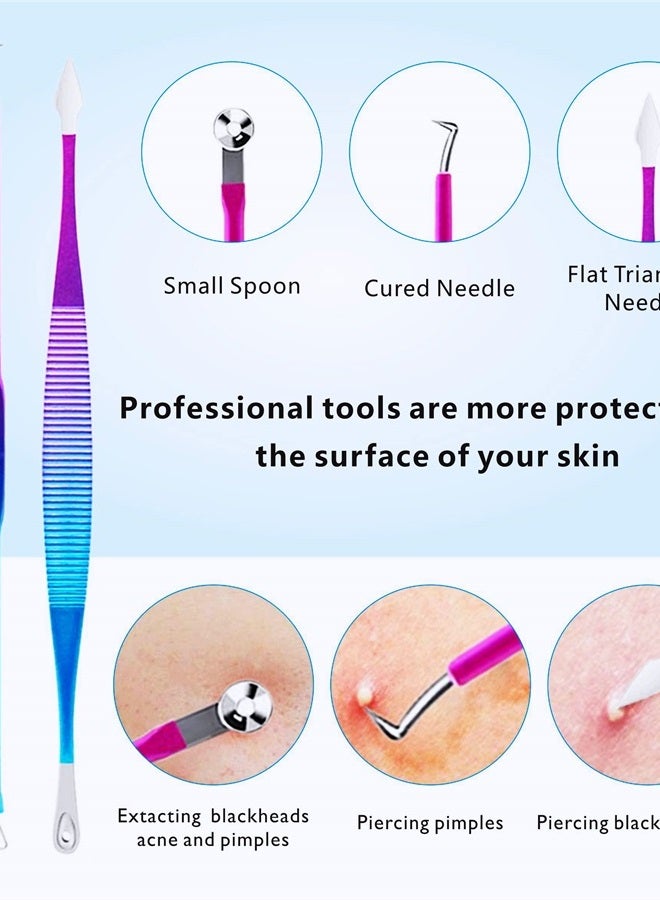 Ybaoo Blackhead Remover Extractor Tool, Ybaoo 10 Pcs Professional Pimple Popper Tool Kit with Metal Case for Quick and Easy Removal of Blackheads,Pimples,Zit Removing,Facial and Nose(Colorful) - Image 4
