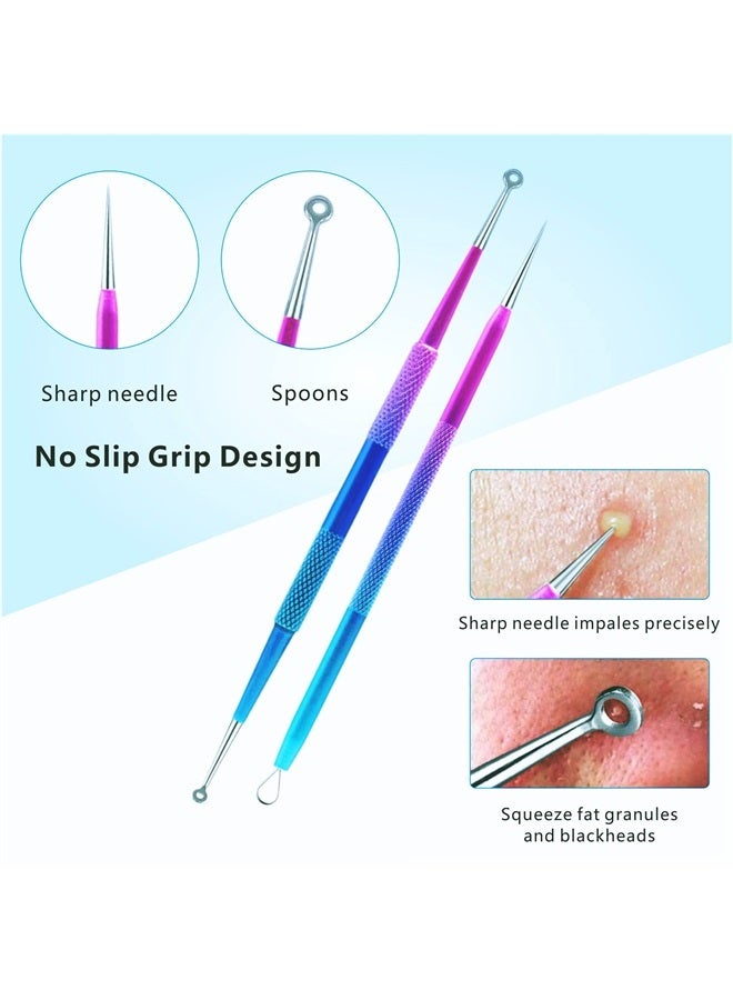 Ybaoo Blackhead Remover Extractor Tool, Ybaoo 10 Pcs Professional Pimple Popper Tool Kit with Metal Case for Quick and Easy Removal of Blackheads,Pimples,Zit Removing,Facial and Nose(Colorful) - Image 3