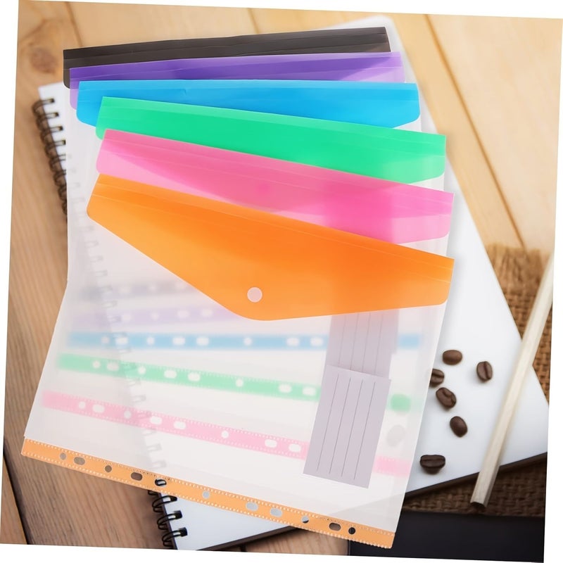 12 Color A4 Plastic Binder Envelopes Expandable File Pouches Random 4 Colors With Dividers - Image 1