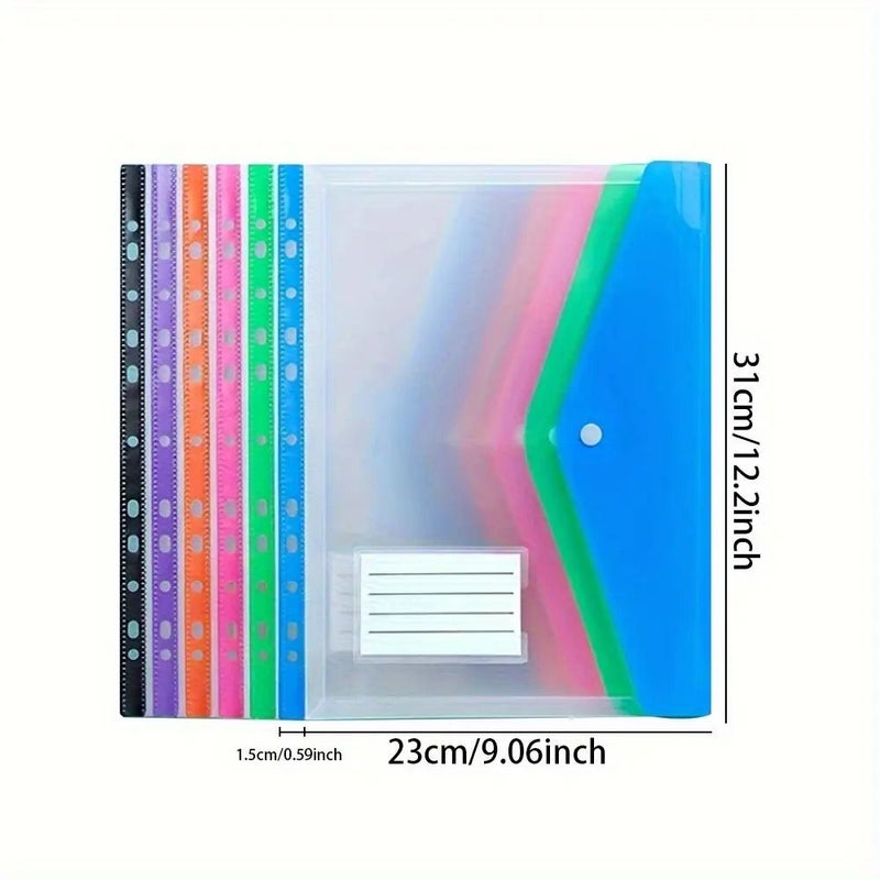 12 Color A4 Plastic Binder Envelopes Expandable File Pouches Random 4 Colors With Dividers - Image 4