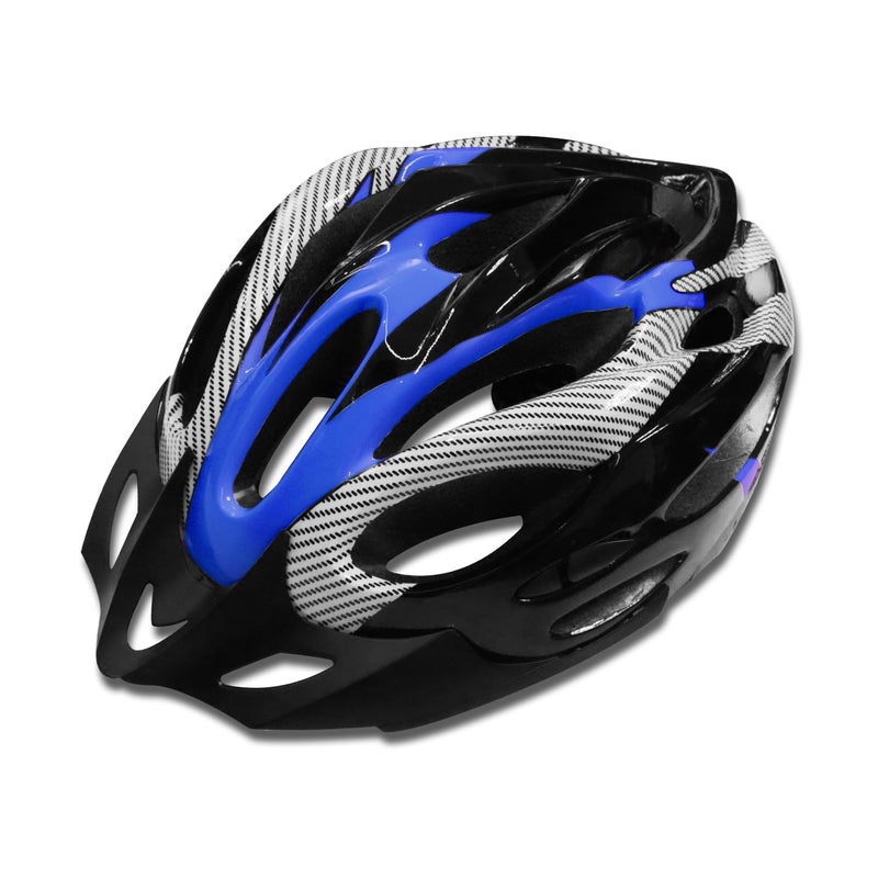 FABTEC خوذة دراجة هوائية وتزلج زرقاء-سوداء مع واقي وجه قابل للفصل | خوذة دراجة جبلية خفيفة الوزن مع غلاف مهوي، وحشوة ممتصة للصدمات، وحزام قابل للتعديل | مثالية للرجال والنساء والأطفال - Image 1