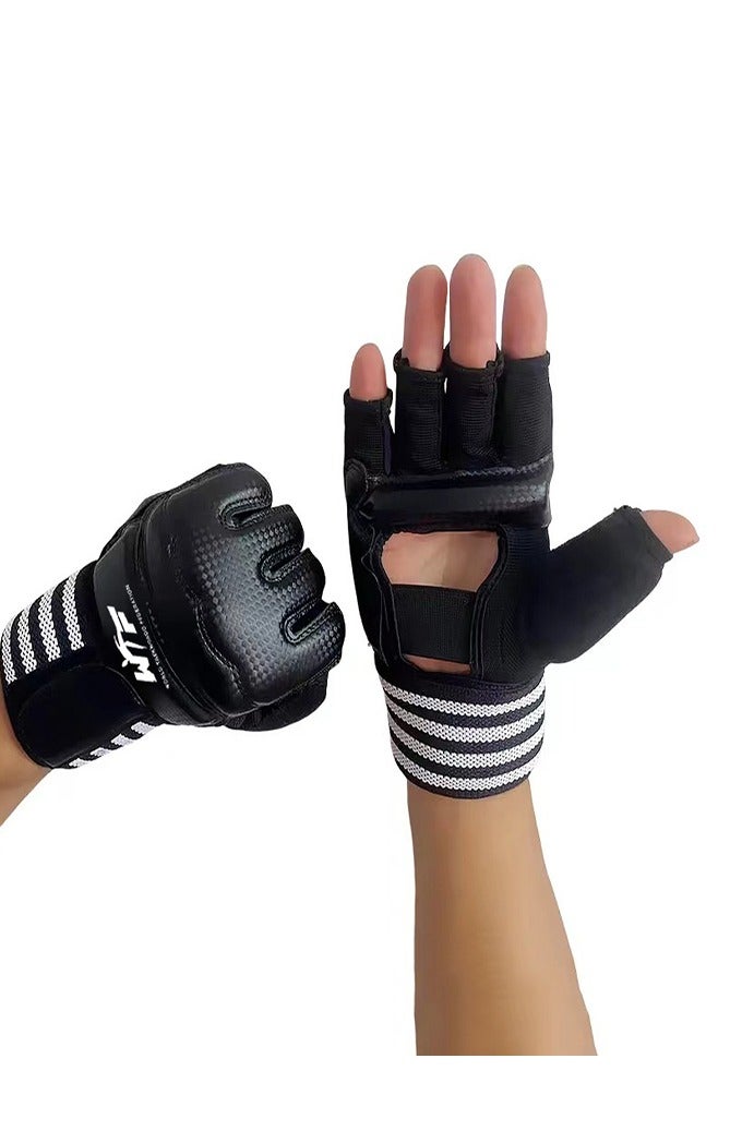 0TO1 TECH Half Finger Boxing Gloves | PU Leather for MMA, Kickboxing & Muay Thai | Adjustable Wrist Support | Breathable & Protective | Perfect for Post-Ramadan Saudi Fitness - Image 1