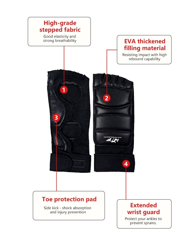 0TO1 TECH Half Finger Boxing Gloves | PU Leather for MMA, Kickboxing & Muay Thai | Adjustable Wrist Support | Breathable & Protective | Perfect for Post-Ramadan Saudi Fitness - Image 2