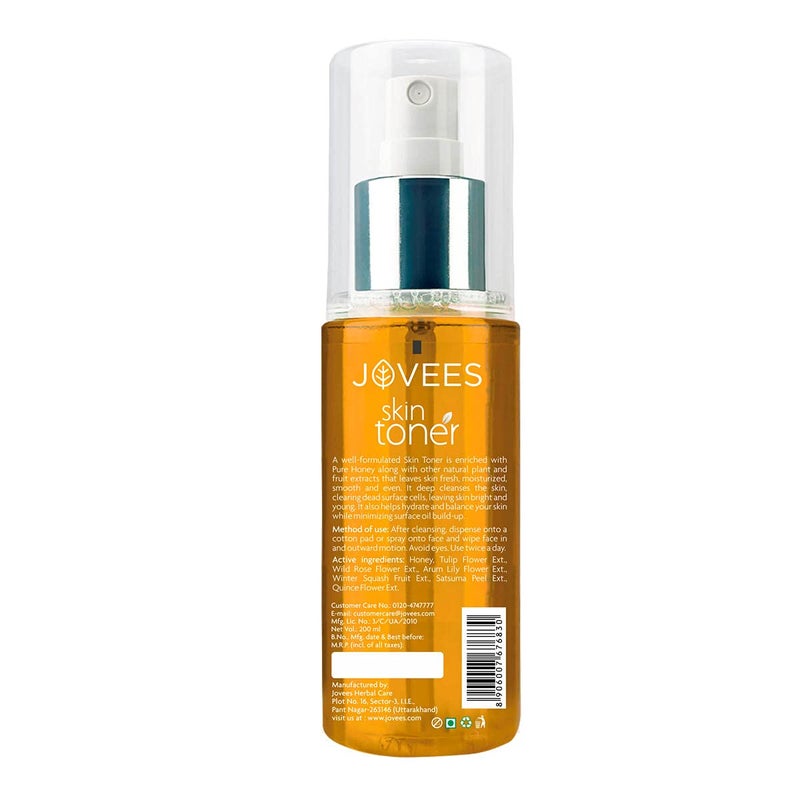 JOVEES Herbal Honey Toner for Hydrate and Glowing skin Pore Tightening Brightening Toner Face Mist For Normal to Dry Skin Paraben Alcohol And Chemical Free 200ml - Image 2