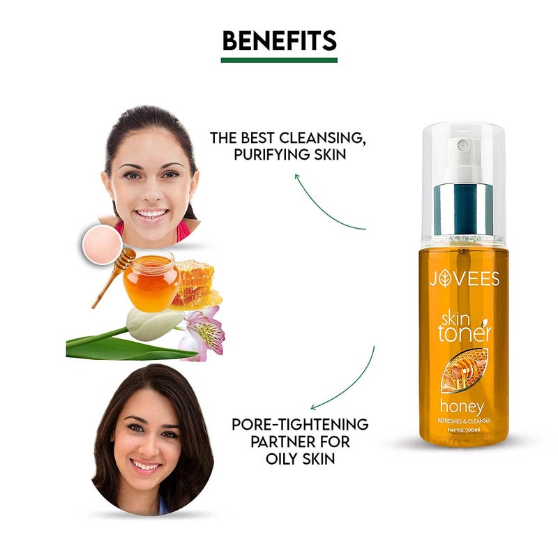 JOVEES Herbal Honey Toner for Hydrate and Glowing skin Pore Tightening Brightening Toner Face Mist For Normal to Dry Skin Paraben Alcohol And Chemical Free 200ml - Image 4