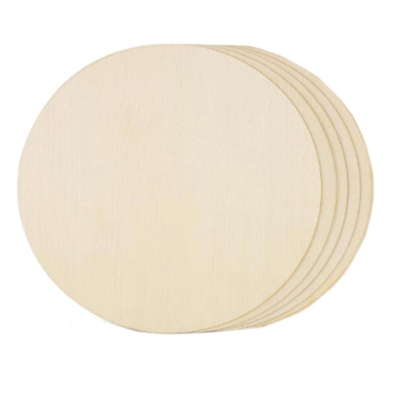 Tinker Squad MDF Boards for Art and Craft 5 Pieces 12x12 Inch Round Wooden Card Board DIY Unflinished Wood Slice Cutouts 25mm String Canvas Pine Wood Sheets for Lippan Art Resin Mandala Art Pyrography Painting