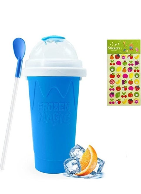 Magic Slushy Maker Squeeze Cup, Portable Silica Freeze Mug for Milkshake Slush and Ice Cream Smoothie, Quick Frozen Smoothies Slushy Ice Cream Maker with Dome Lids