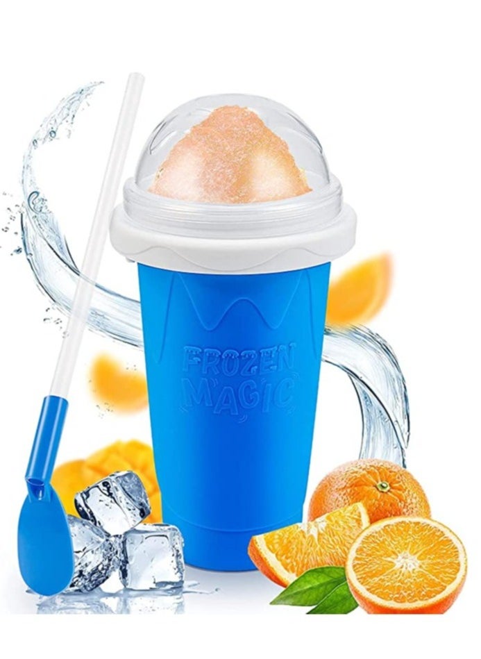 Magic Slushy Maker Squeeze Cup, Portable Silica Freeze Mug for Milkshake Slush and Ice Cream Smoothie, Quick Frozen Smoothies Slushy Ice Cream Maker with Dome Lids