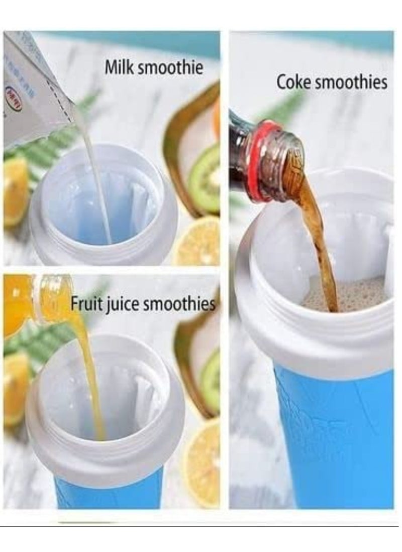 Magic Slushy Maker Squeeze Cup, Portable Silica Freeze Mug for Milkshake Slush and Ice Cream Smoothie, Quick Frozen Smoothies Slushy Ice Cream Maker with Dome Lids